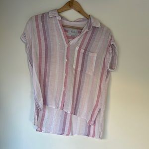 Rails striped short sleeve button up